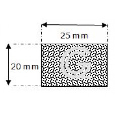 Rechthoekig mosrubber snoer | 20 x 25 mm | rol 25 meter